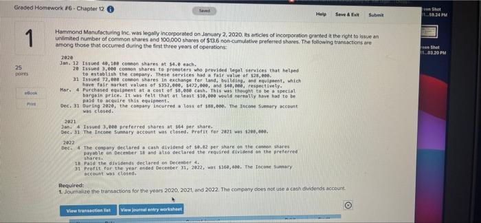 questions 3 and the analysis component ?? Graded Homework 46. Chapter 12