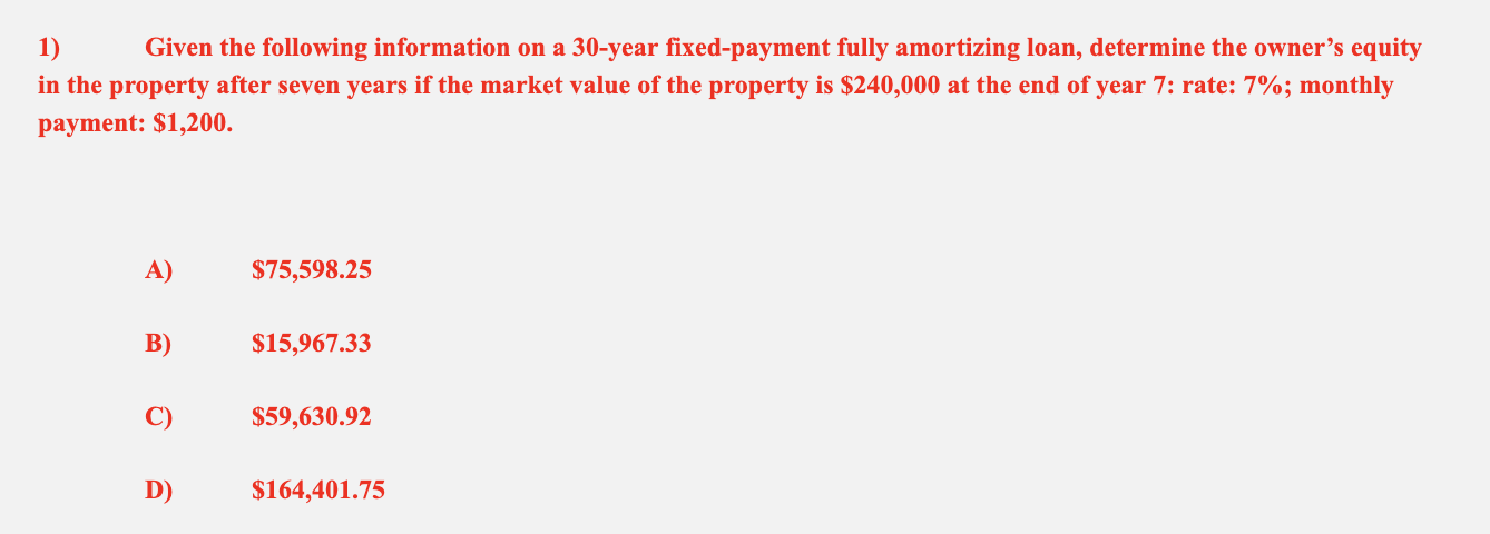 please show how you do this on excel 1) Given the