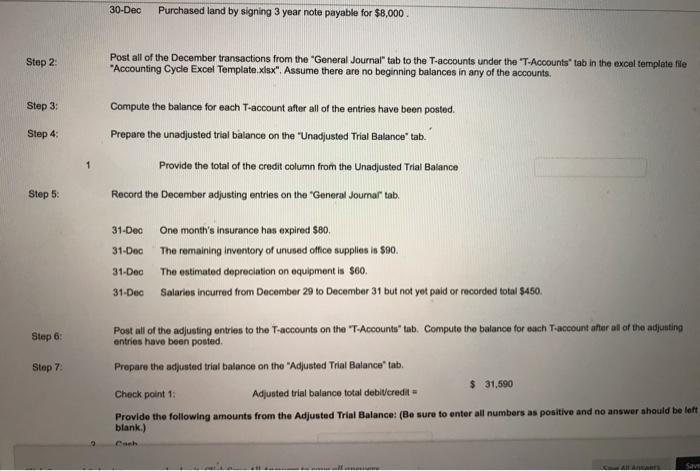 post closing trial balance. 195 points Prepare journal entries to record the