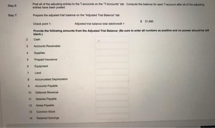 "Accounting Cycle Excel Template.xlsx". Use the following accounts as appropriate: Cash Land