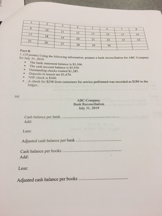  EL EN MG Part II 1. (10 points) "points) Using the