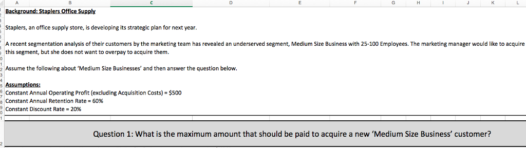  Staplers, an office supply store, is developing its strategic plan for