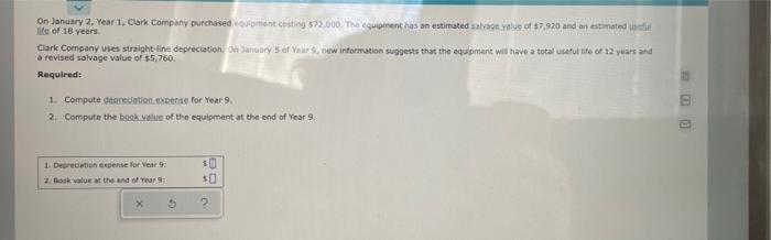 please help in solving this! On January 2, Year 1. Clark Company