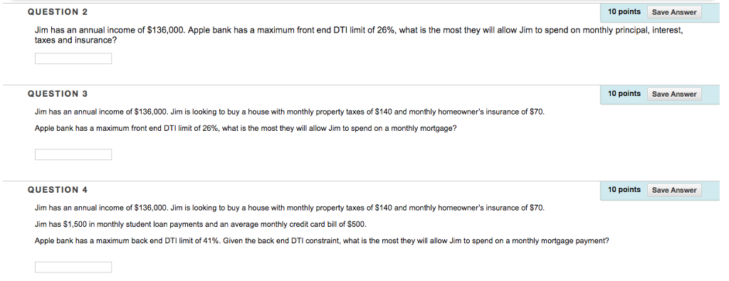  Please answer all questions "not just one" with formulas. QUESTION 2