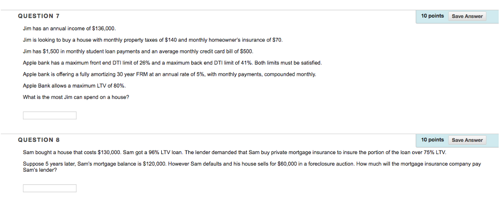 bank has a maximum front end DTI limit of 26%, what is