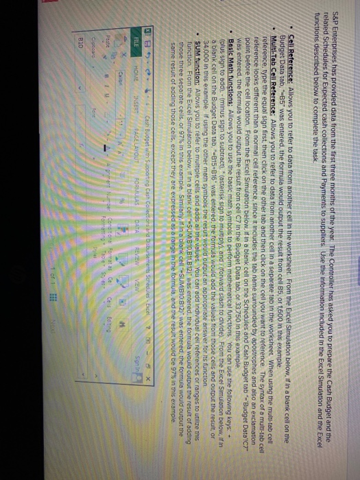 Please show excel formulas on how you got the answer for the