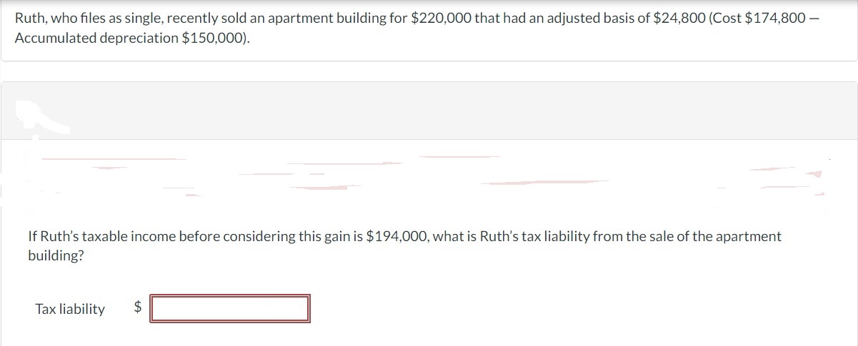 Please show answer step by step with calculation. Thank you Ruth, who