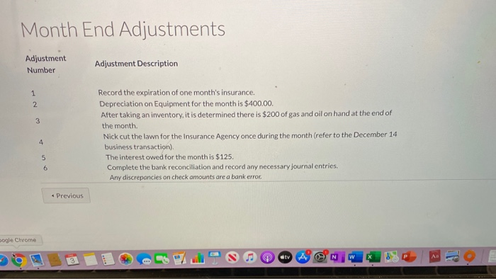 Date Business Transactions Transaction Amount Nick Roberts invested capital in his new