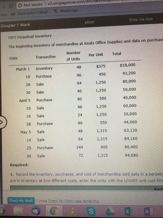 5. Based upon the preceding data, would you expect the inventory using