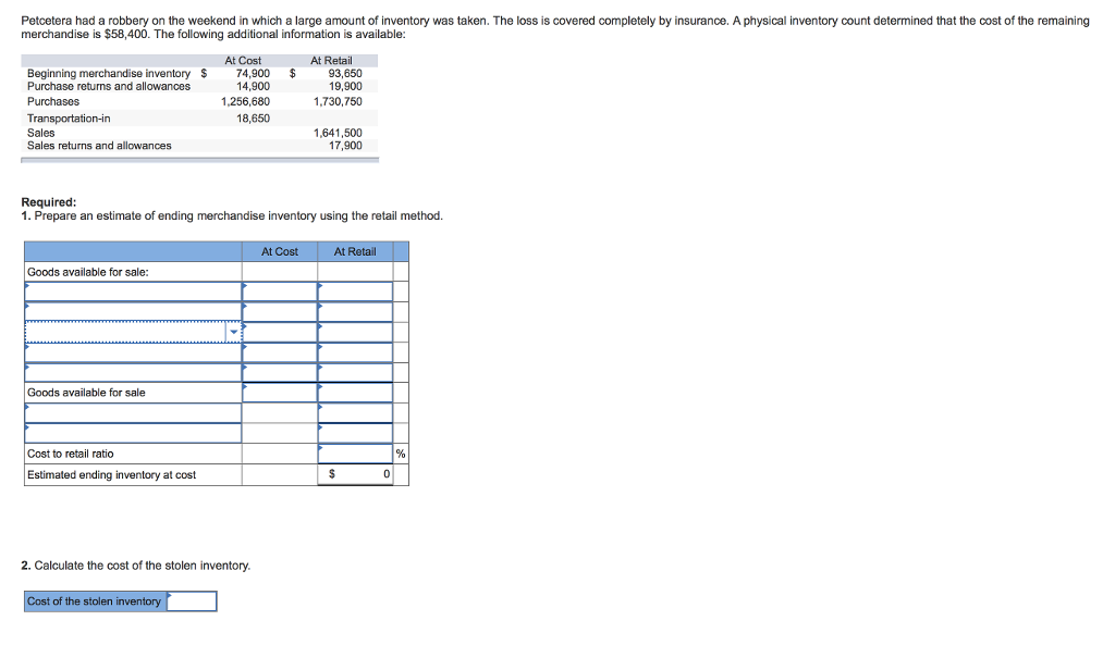 Petcetera had a robbery on the weekend in which a large amount