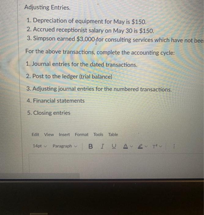 The Simpson Co. that began operations on May 1. Simpson completed the