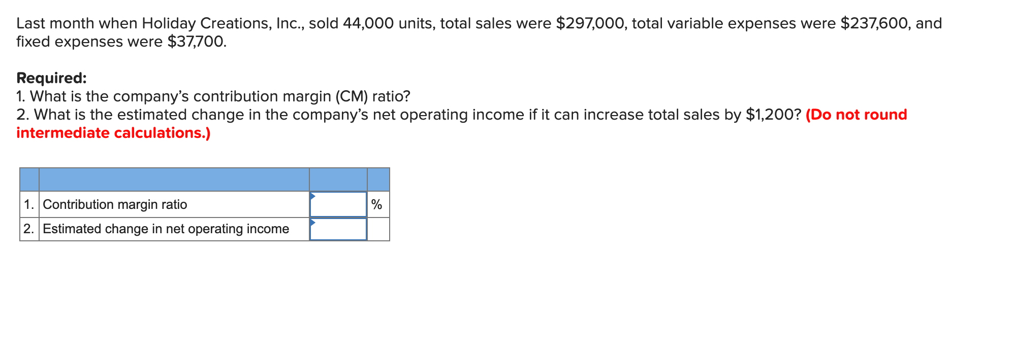 most recent month is shown below: Sales (8,200 units) Variable expenses Contribution