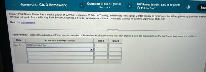  Homework: Ch. 3 Homework Question 9, S3-10 (simila... HW Score: 56.86%,