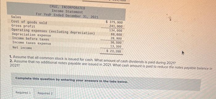 incorporated. 1. Assume that all common stock is issued for cash. What