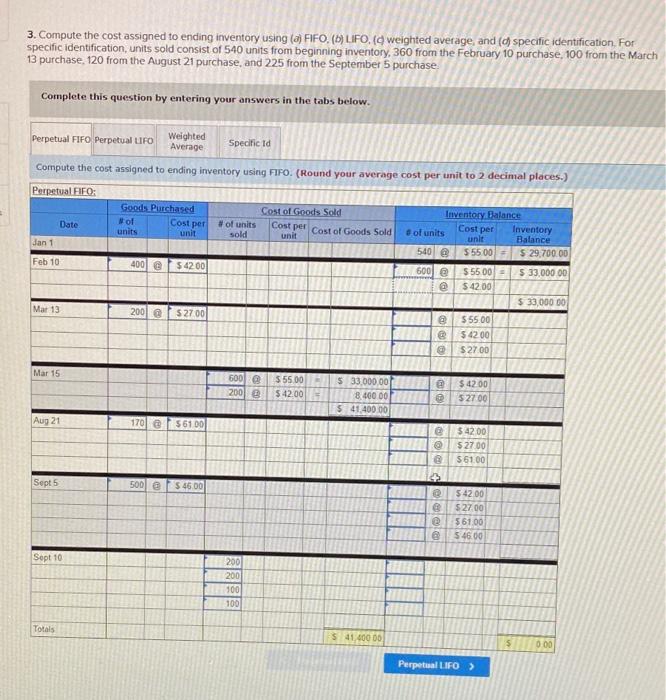 cost flows LO P1 Montoure Company uses a perpetual inventory system. It