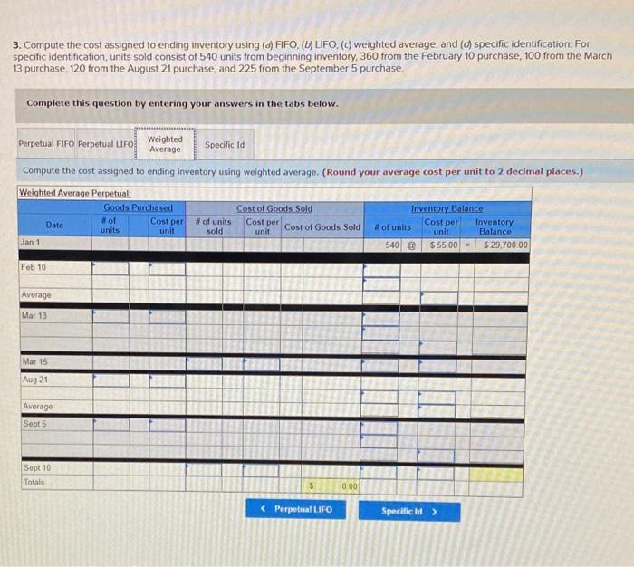 Acquired at Cost Units Sold at Retall Jan. 1 Beginning inventory 540