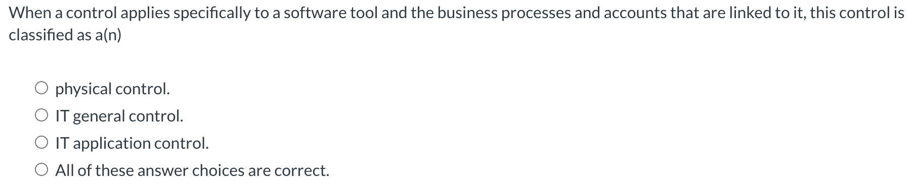 When a control applies specifically to a software tool and the