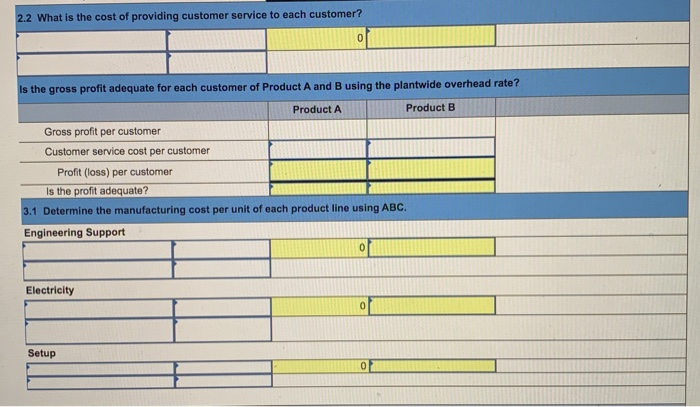 LO P1, P3, A1, A2 The following data are for the two