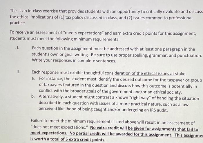  This is an in-class exercise that provides students with an opportunity