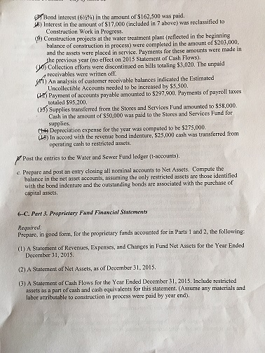 statements. Chapter 6- Proprietary Funds 6-C. Part I. Internal Service Fund Transactions
