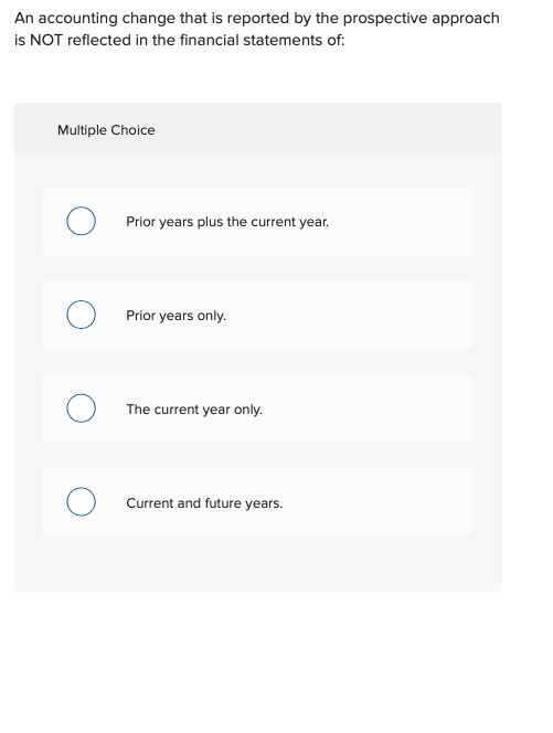 FIFO. Multiple Choice Illini has made a change in accounting principle requiring