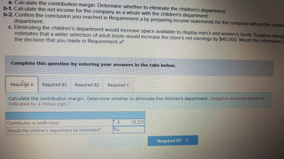 operates a separate department that has it own manager. The manager of