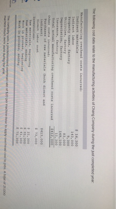  Need help answering this question The following cost data relate to