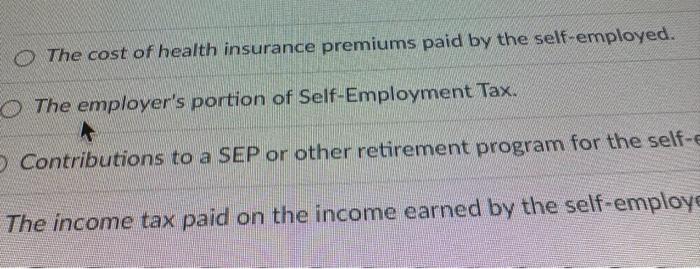 taxed at special rates? which of the following can Self-Employed taxpayers NOT