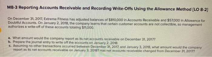  M8-3 Reporting Accounts Receivable and Recording Write-Offs Using the Allowance Method