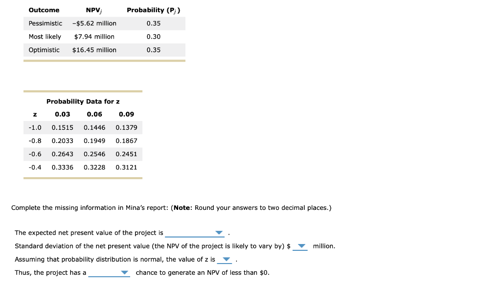 evaluate project risk. You would change in the model to evaluate the