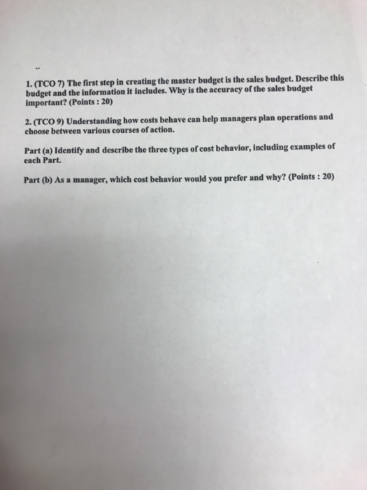 (Points : 5) It facilitates the coordination of activities. It provides definite