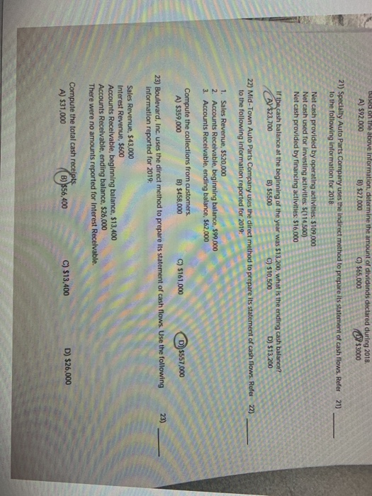 what is the answer from 21 to 23 please Based on the