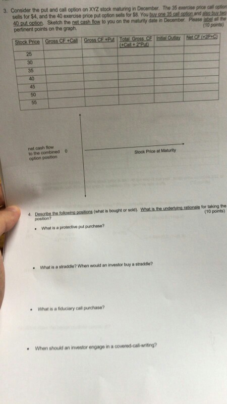 answer need now 3. Consider the put and call option on
