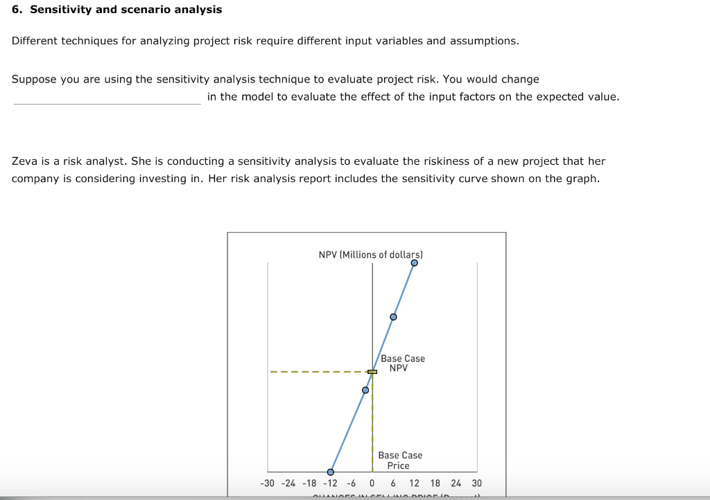 6. Sensitivity and scenario analysis Different techniques for analyzing project risk