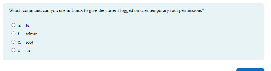  Which command can you use in Linux to give the current