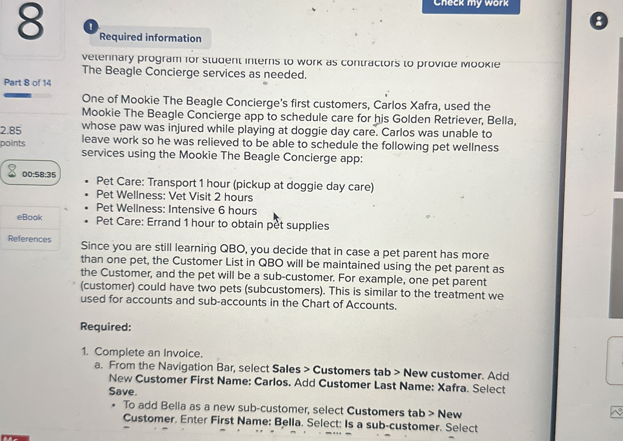  Cneck my work ! Required information veterinary program ror stuaent interns