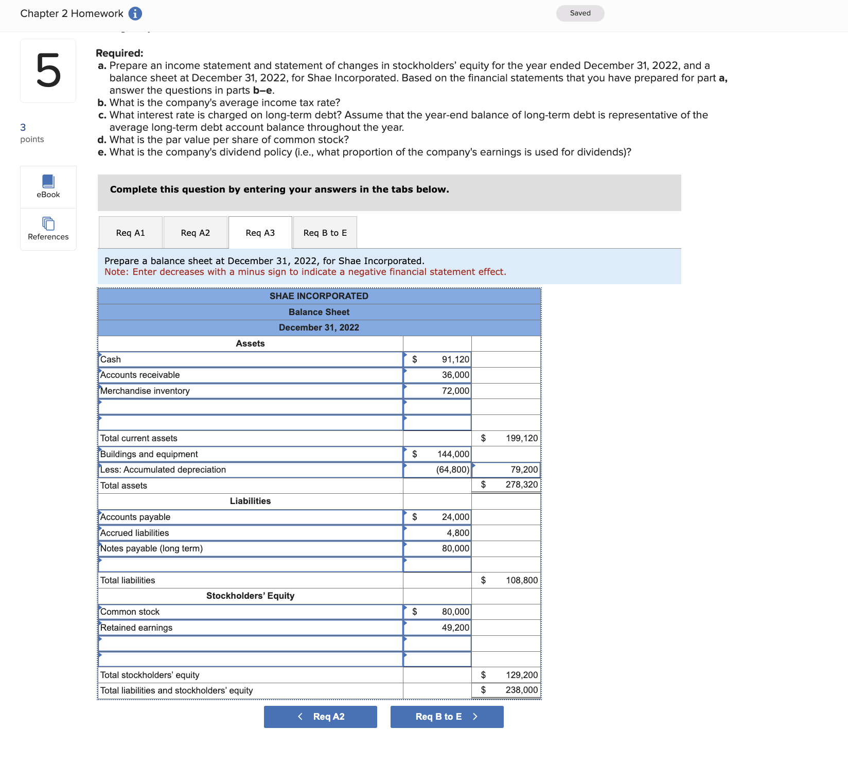 Required: a. Prepare an income statement and statement of changes in