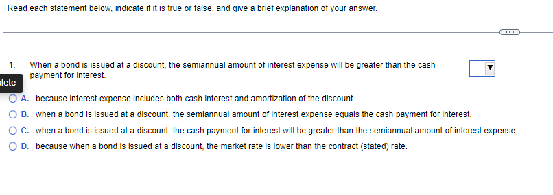  Read each statement below, indicate if it is true or false,