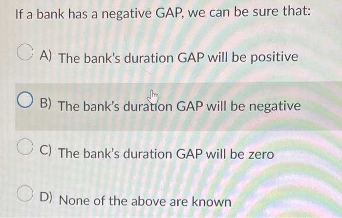  If a bank has a negative GAP, we can be sure