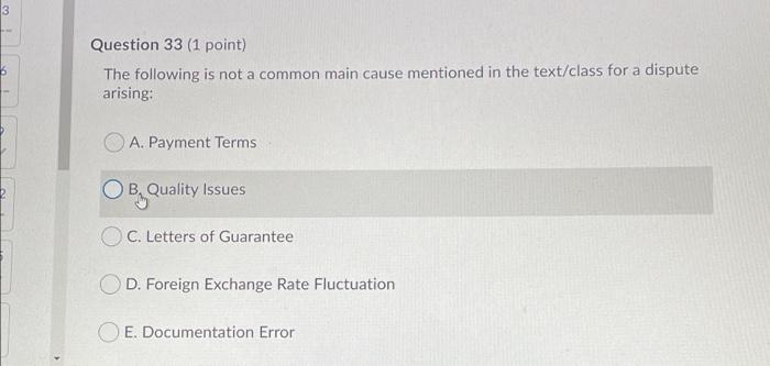 government 3. Blockage of Funds or transfer difficulties 4. Default of Importer