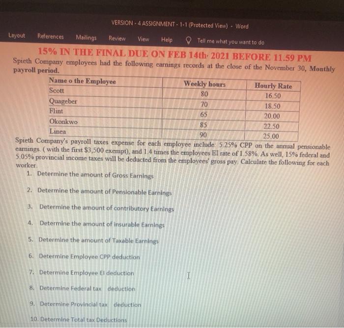  VERSION - 4 ASSIGNMENT - 1-1 (Protected view) - Word Layout