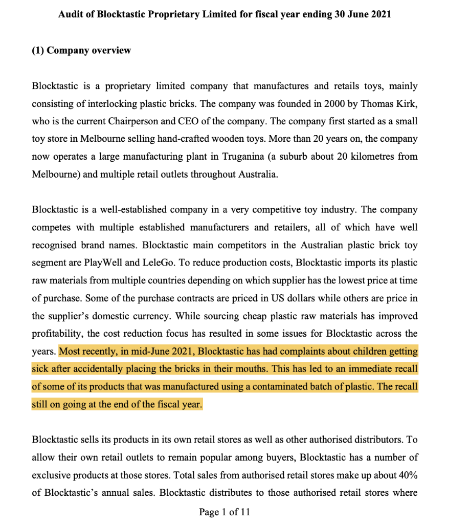 opinion. b) Based on the case, provide four (4) factors that indicate
