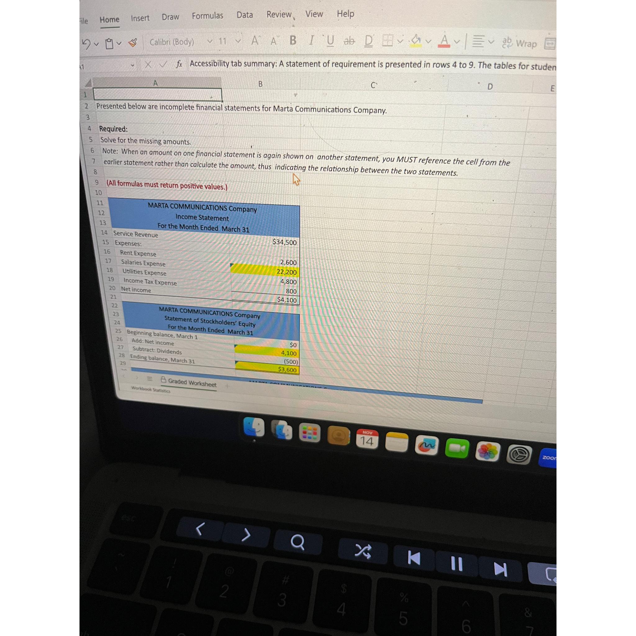  Home Insert Draw Formulas Data Review, View Help Calibri (Body) 11