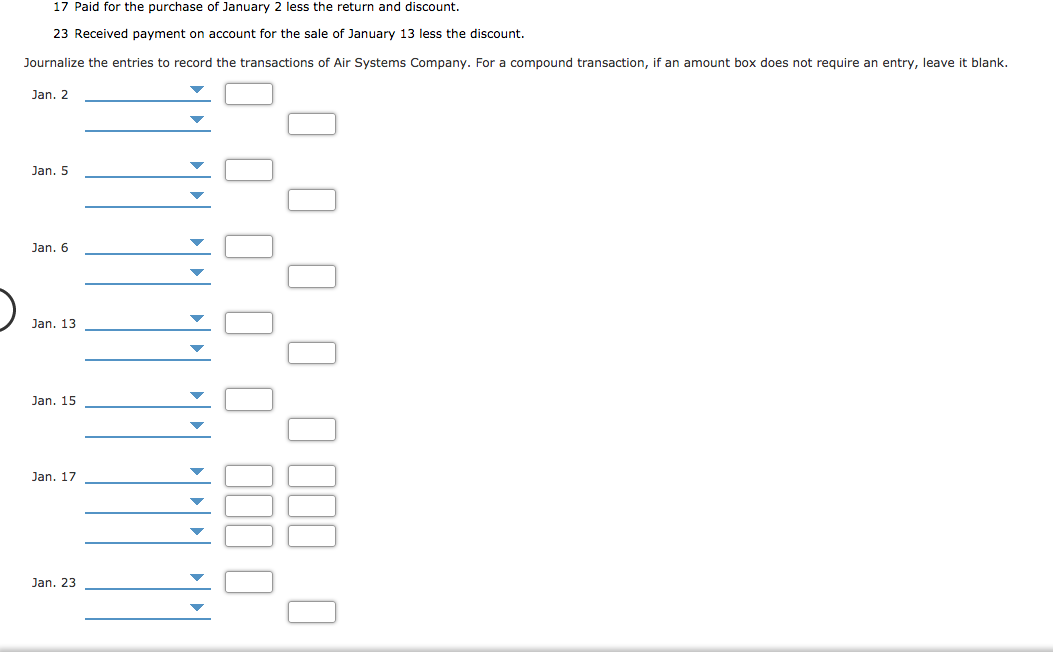 were completed by Air Systems Company during January of the current year.