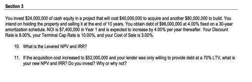  Section 3 You invest $24,000,000 of cash equity in a project