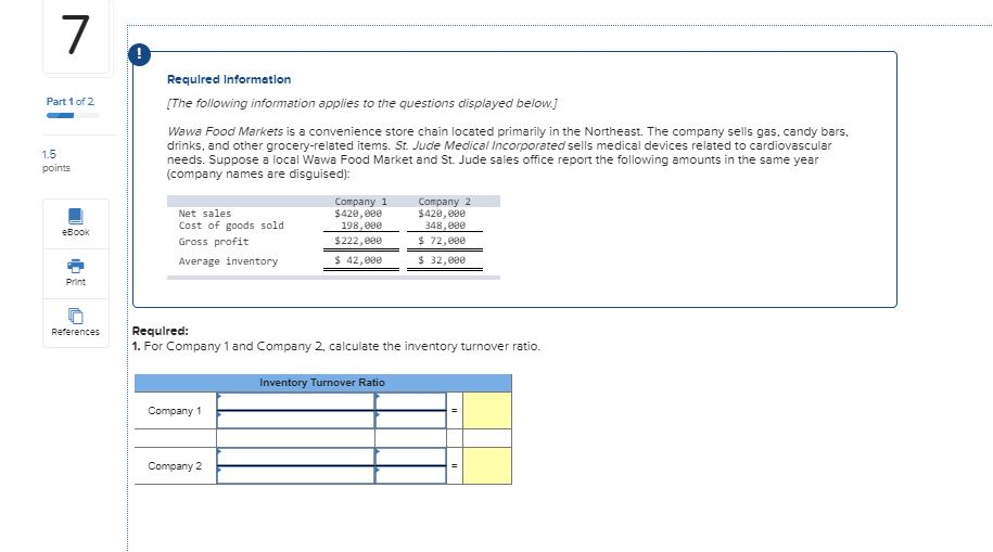 Part 1 and 2 of the same problem, not separate problems Required