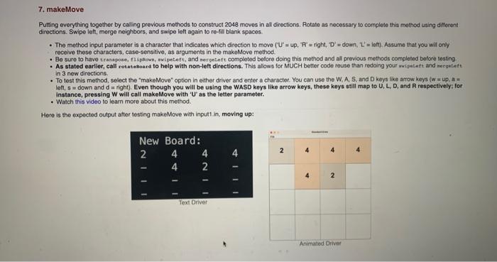 help with the flipRows and makeMove. Here is the template for Board.java: