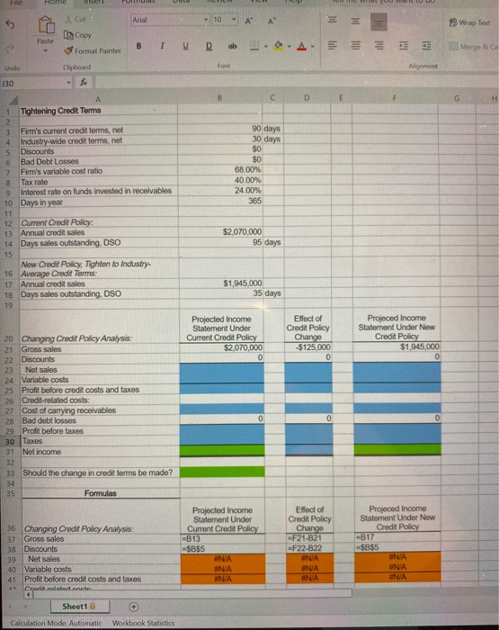  File Home SET Cut Arial 10 AA = = 29 Wrap