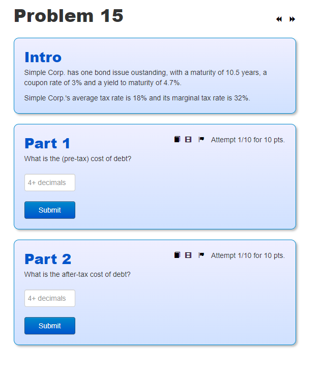 Intro Simple Corp. has one bond issue oustanding, with a maturity