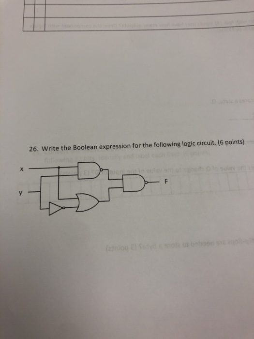 i need help 26. Write the Boolean expression for the following logic